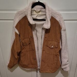 Blank NYC Tan and Cream Teddy Jacket